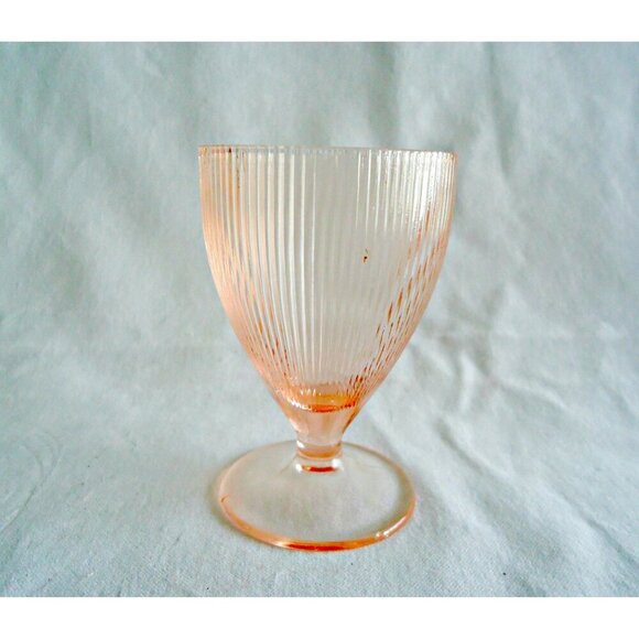 Pink Homespun Depression Glass Dinner Plate Side Plate Footed Juice Tumbler - Picture 4 of 4